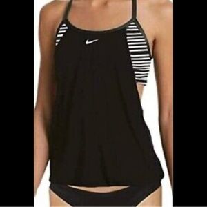Nike Black and White Women's Tankini Swim Top